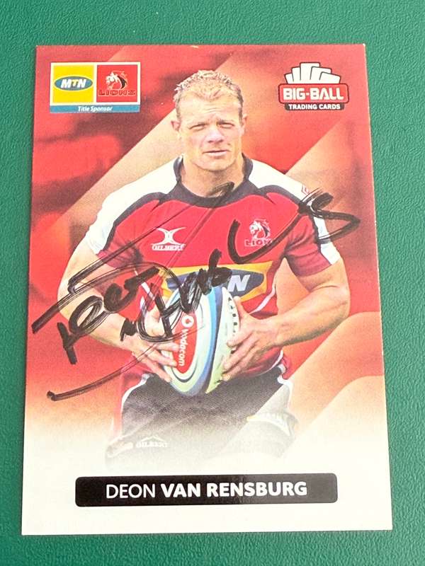 Rugby Card  *SIGNED* Deon van Rensburg 2012 Big Ball Rugby Card