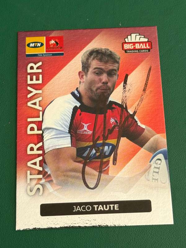 Rugby Card  *SIGNED* Jaco Taute 2012 Big Ball Rugby Card
