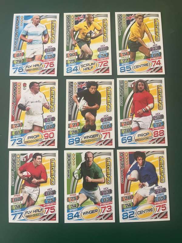 Rugby Cards - 2015 Topps Rugby World Cup Rugby Cards (9 Legends Cards)