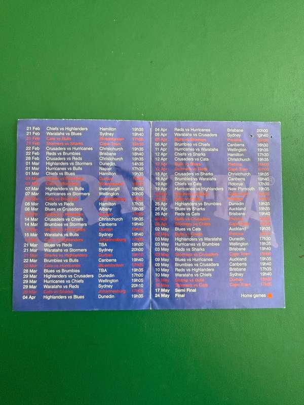 Rugby Itinerary - 2003 Super Rugby issued by Grand-Pa