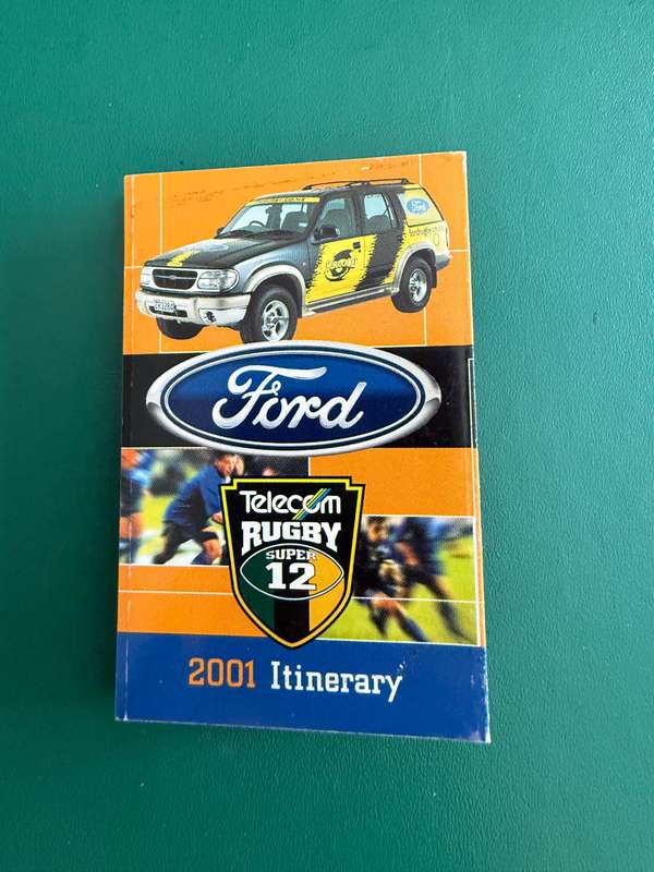 Rugby Itinerary - Super 12 2001 issued by Ford
