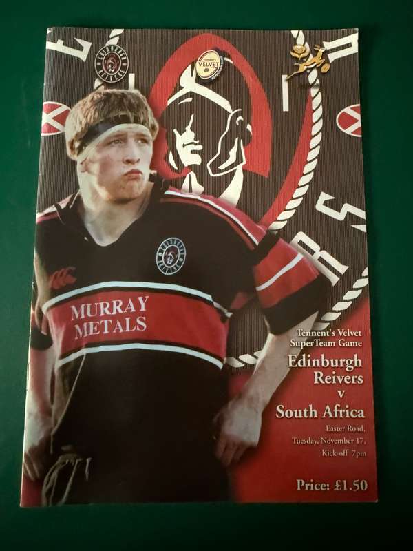 Rugby Programme - *TOUR* Edinburgh Reivers vs South-Africa 17/11/1998