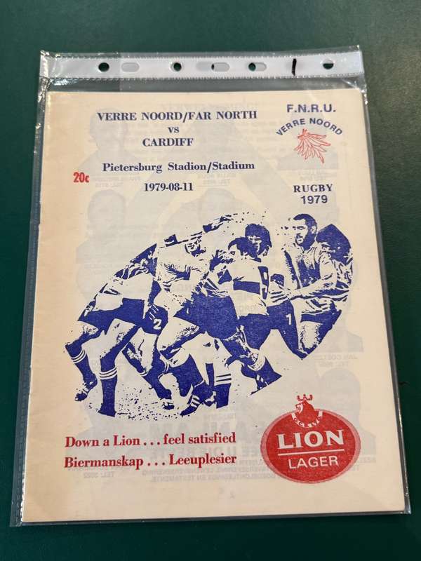 Rugby Programme - Far North vs Cardiff (Pietersburg) 08/11/1978