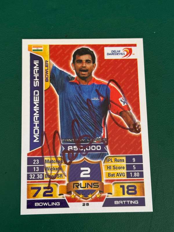 Cricket Card - *SIGNED* Mohammed Shami 2015 IPL Topps Cricket Card