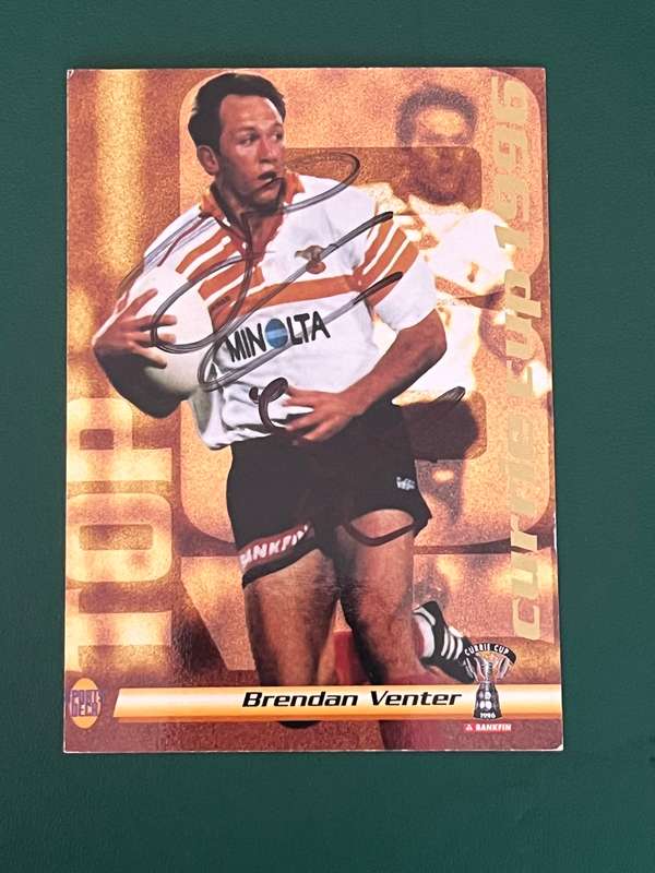 Rugby card - *SIGNED* Brendan Venter 1996 Sports Deck Rugby Card