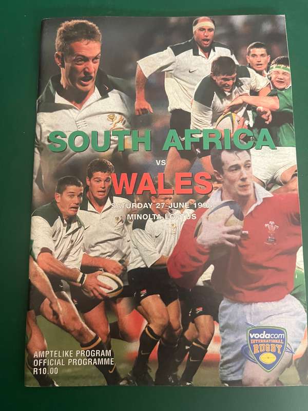 Rugby Programme - South-Africa vs Wales 27/06/1998 (Loftus)