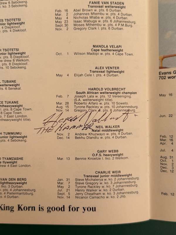 Boxing Booklet/Brochure - *SIGNED* King Korn Record Book 1982