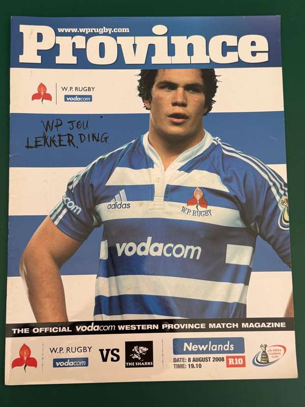 Rugby Programme - Western-Province vs Sharks 08/08/2008