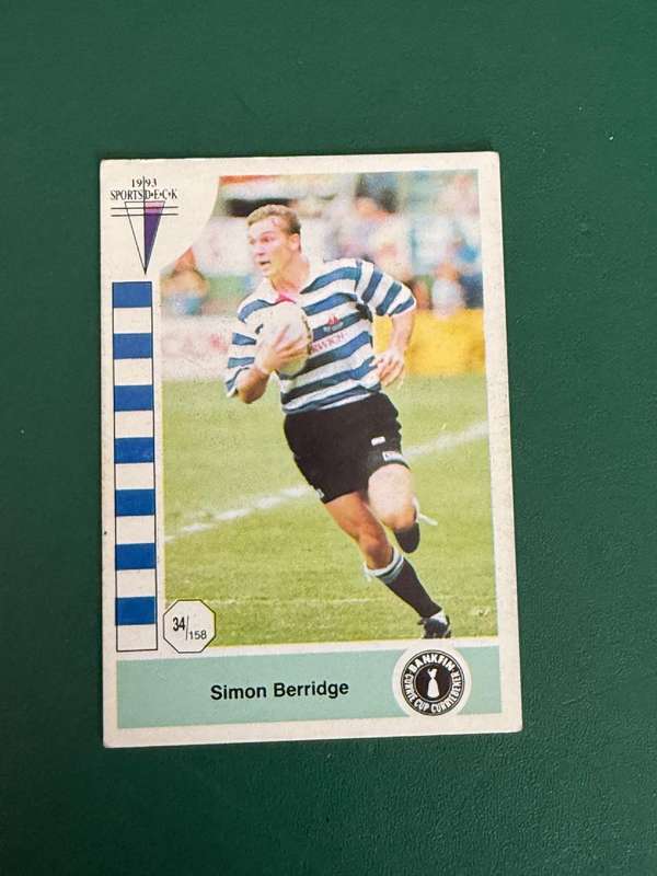 Rugby Card - Simon Berridge 1993 Sports Deck Rugby Card