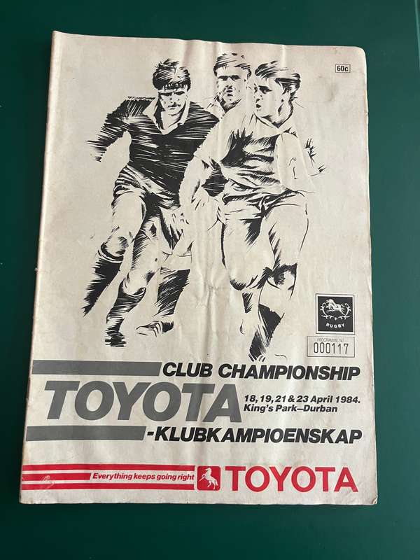 Rugby Programme - Toyota Club Championship 18 - 23 April 1984