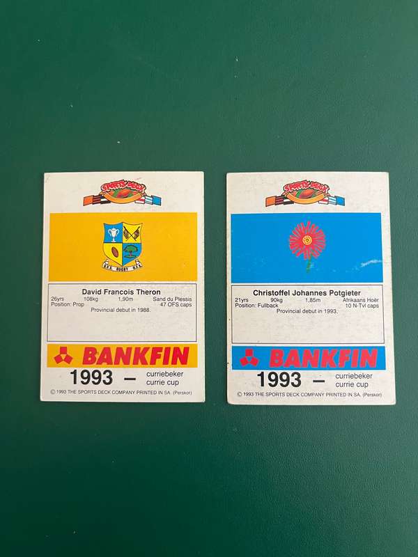 Rugby Cards - 2 * 1993 Sports Deck Rugby Cards (Nr59 and Nr60)