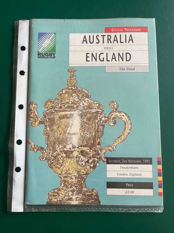 Rugby Programme - *WORLD CUP FINAL* Australia vs England 2/11/1991