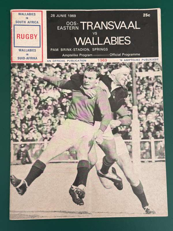 Rugby Programme - Eastern-Transvaal vs Wallabies 28/06/1969
