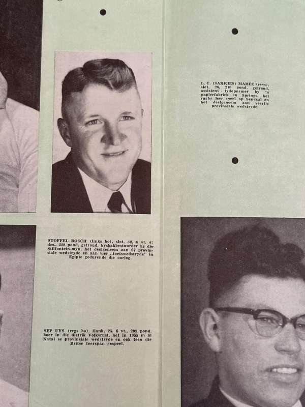 Rugby Programme - Springbok Trials for tour to Australia and New Zealand 1956 (7-14 April 1956)