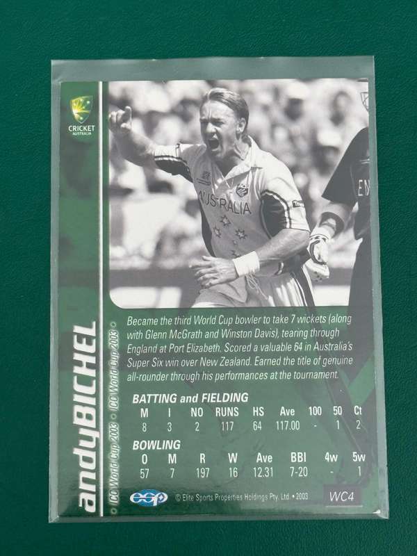 Cricket Card - *SIGNED* Andy Bichel 2003 ESP Cricket Card (WC10)