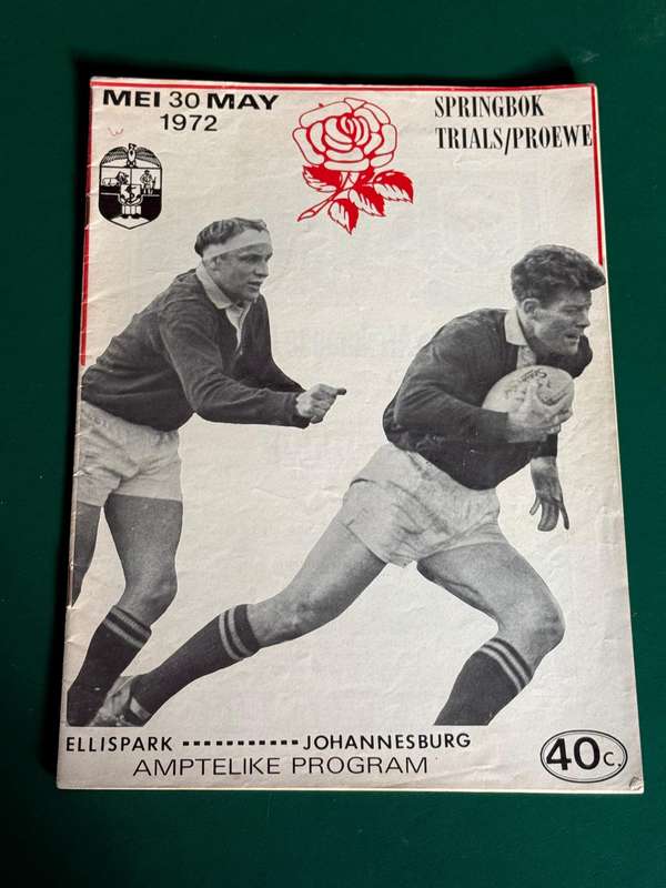 Rugby Programme - *17 Signatures* Springbok Trials 30/05/1972