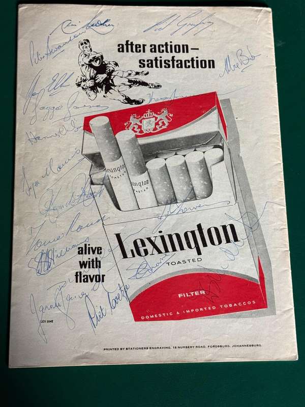 Rugby Programme - *17 Signatures* Springbok Trials 30/05/1972