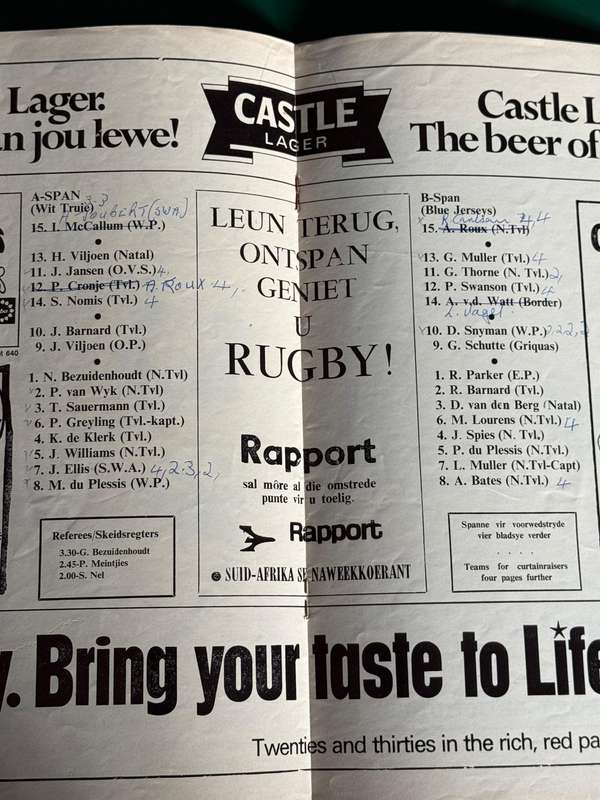 Rugby Programme - *17 Signatures* Springbok Trials 30/05/1972