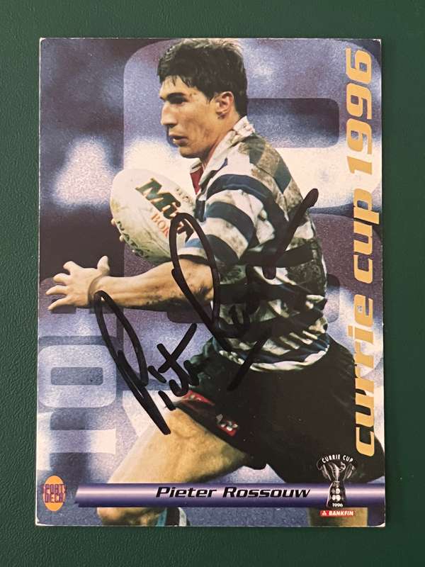 Rugby Card - *SIGNED* Pieter Rossouw 1996 Sports Deck Rugby Card