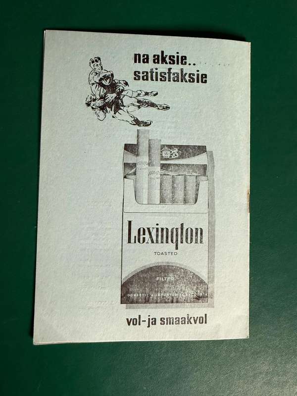 Rugby Programme - North Eastern Cape vs New Zealand All Blacks 02/09/1970