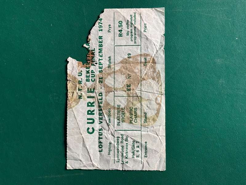 Rugby Ticket - *Currie Cup FINAL* Northern-Transvaal vs Transvaal 21/09/1974