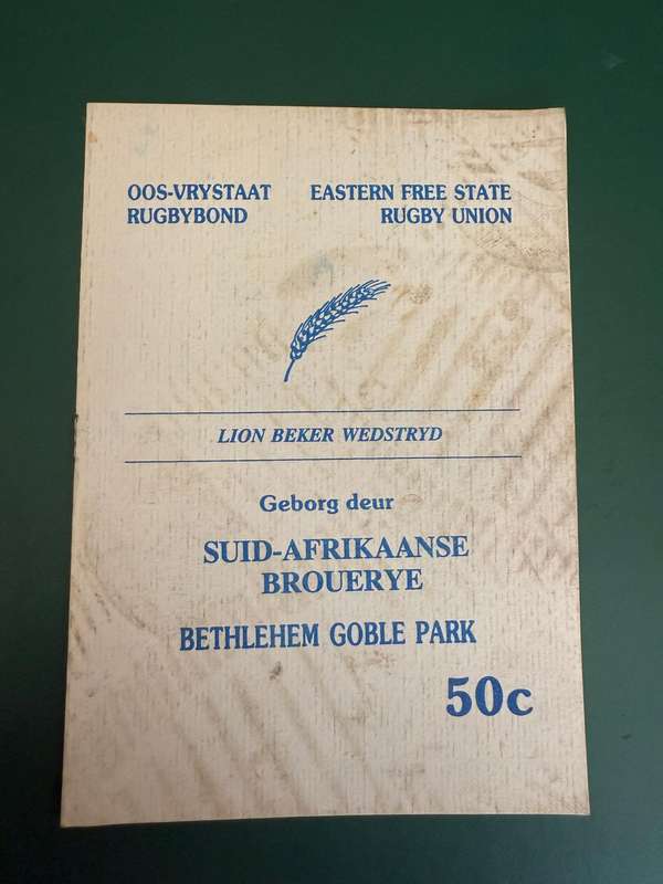 Rugby Programme - Eastern Free State vs Western Province 31/03/1993
