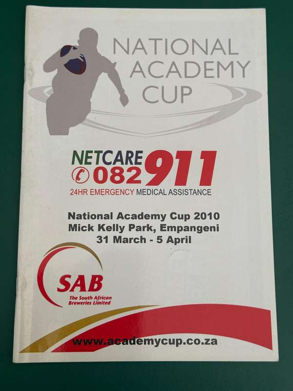 Rugby Programme - National Academy Cup 2010