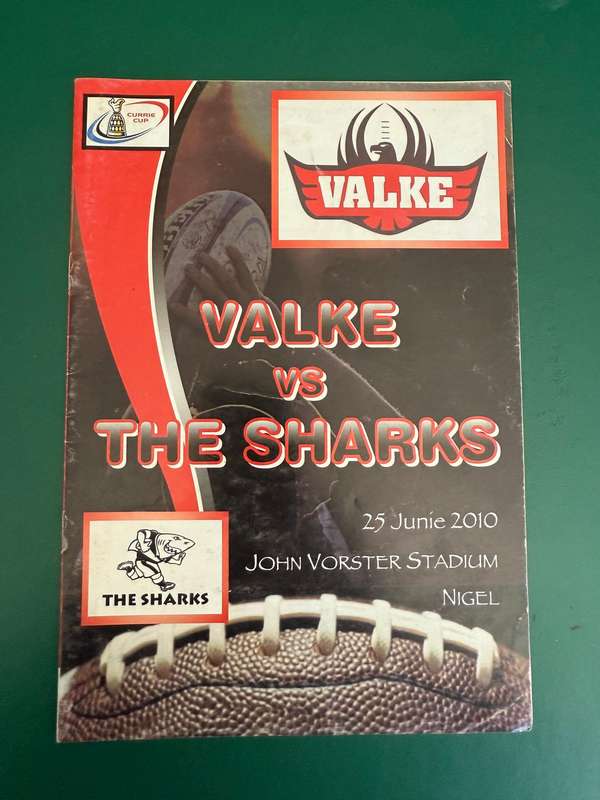Rugby Programme - Falcons vs Sharks 25/06/2010 (Currie Cup Match in Nigel)