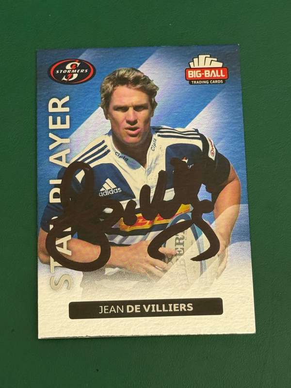 Rugby Card - *SIGNED* Jean de Villiers 2012 Big Ball Rugby Card