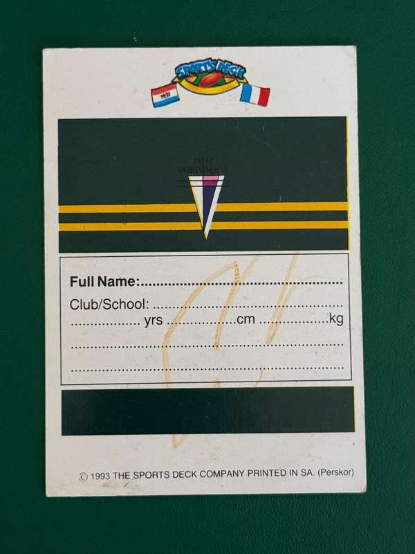 Rugby Card - Personal Card (Nr103) 1993 Sports Deck Rugby Card