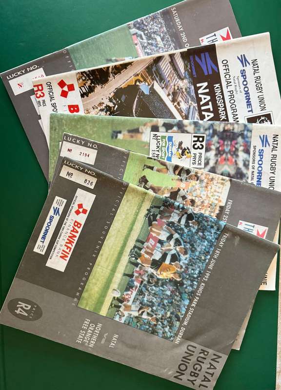 Rugby Programme - (5) Five Natal Rugby Programmes 1992-1994