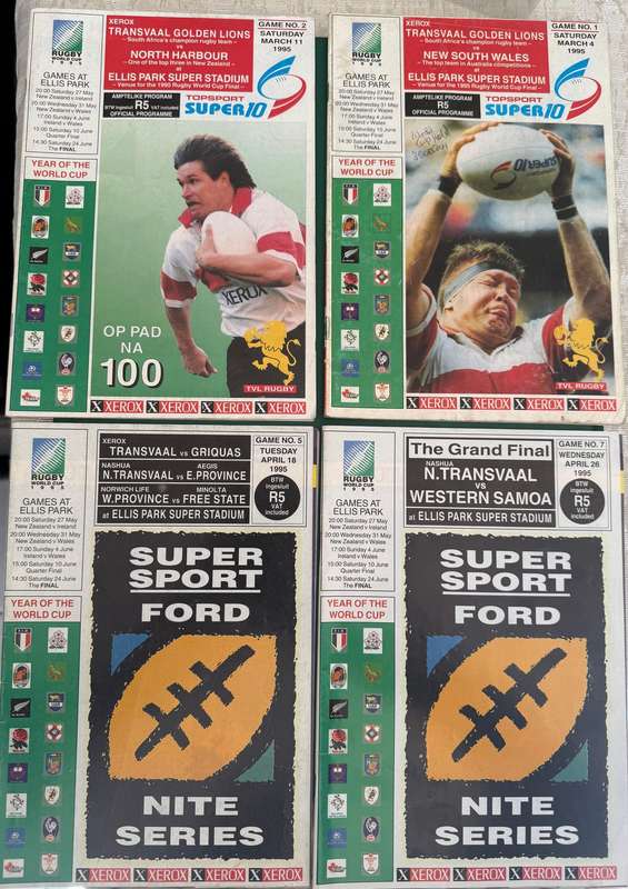 Rugby Programme - 4 (Four) * 1995 Rugby Programmes (Ellis Park)