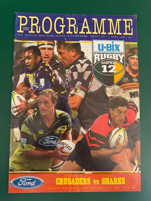 Rugby Programme - Crusaders vs Sharks 19/04/1997