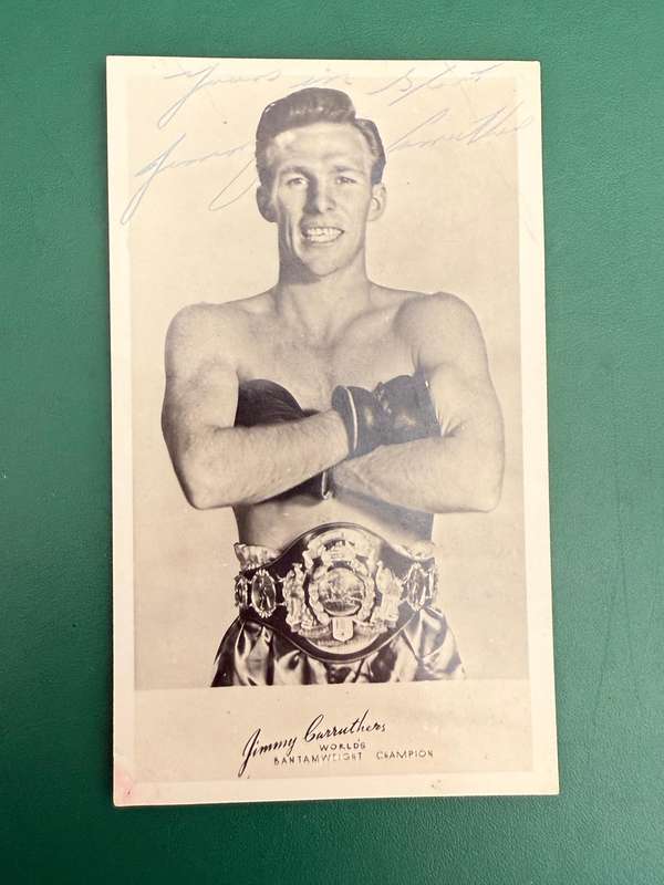 Boxing Signature -  Jimmy Carruthers (1952 World Bantamweight Champion)