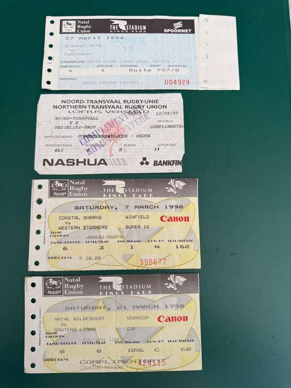 Rugby Tickets * 4 - 1995-1998 (See description for matches)