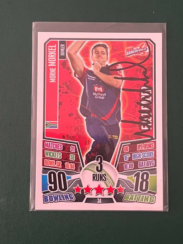 Cricket Card - *SIGNED* Morne Morkel Cricket Attax Cricket Card