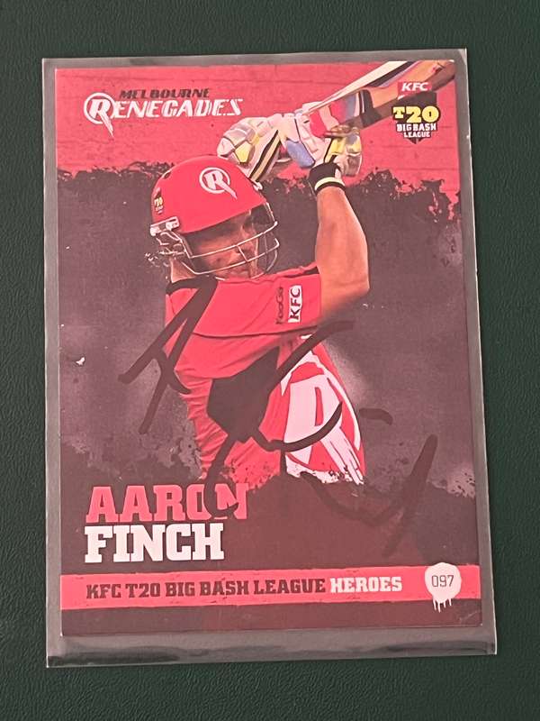 Cricket Card - *SIGNED* Aaron Finch 2012  T20 Big Bash League Cricket Card