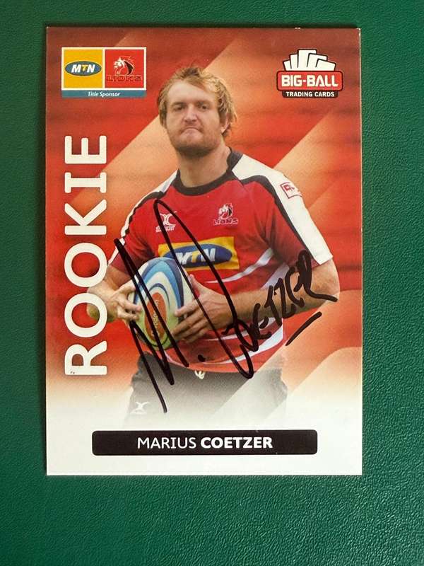 Rugby Card - *SIGNED* Marius Coetzer 2012 Big Ball Rugby Card