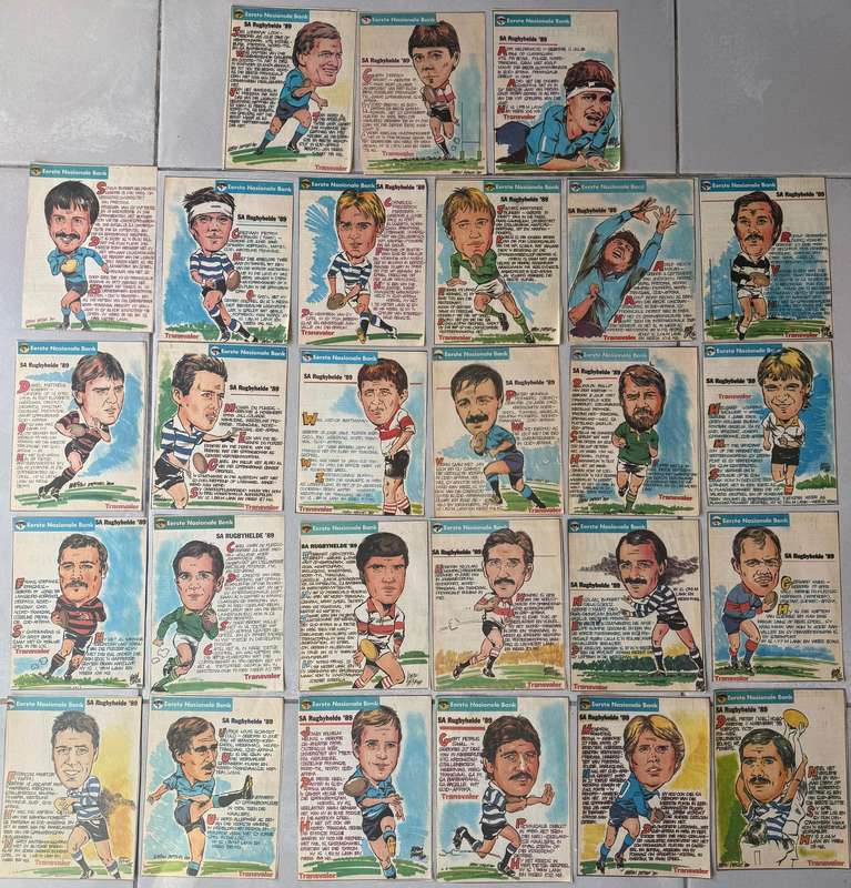 Rugby  - 27 (Twenty Seven) Sketches SA Rugby Heroes/SA Rugby Helde as per Transvaler Newspaper 1989