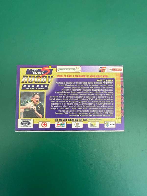 Rugby Card - Charl Marais 2000 Total Rugby Card