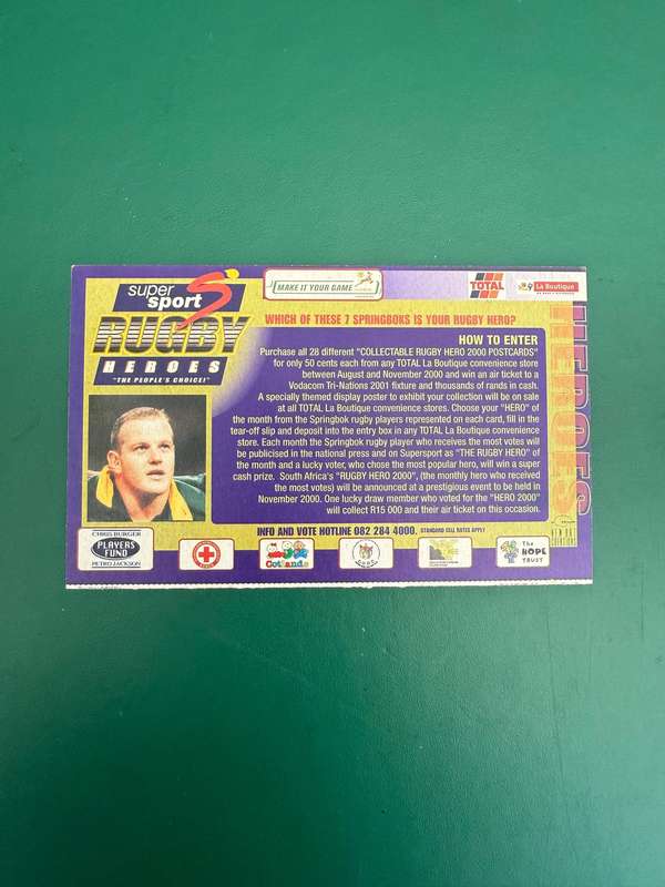 Rugby Card - Robbie Kempson 2000 Total Rugby Card