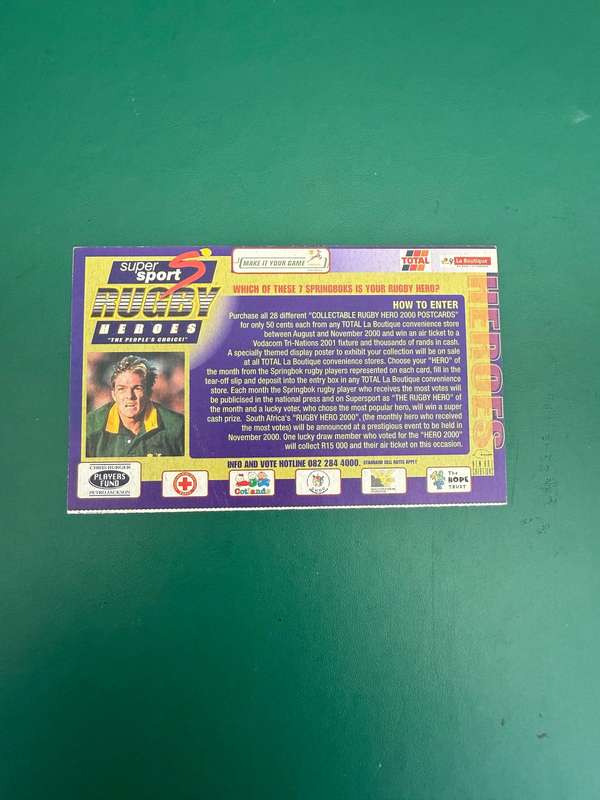 Rugby Card - Percy Montgomery 2000 Total Rugby Card