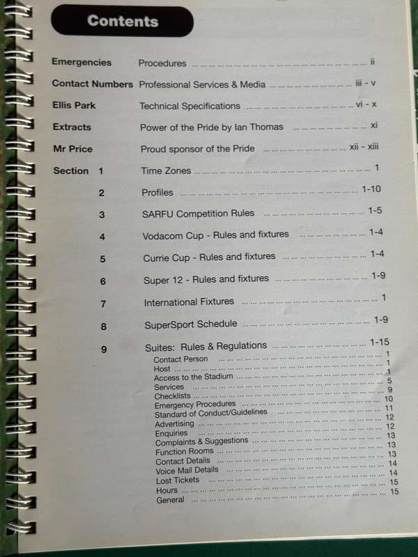 Rugby Book/Media Guide -  2000 Lions Rugby
