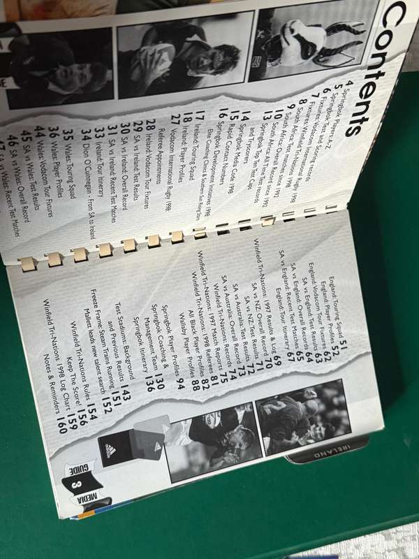 Rugby Book/Media Guide - 1998 Springboks (160 pages)