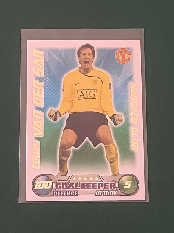 Match Attax Soccer/Football Card - Edwin van der Sar 2008/2009 Premiership Card (Rare Hundred Club)