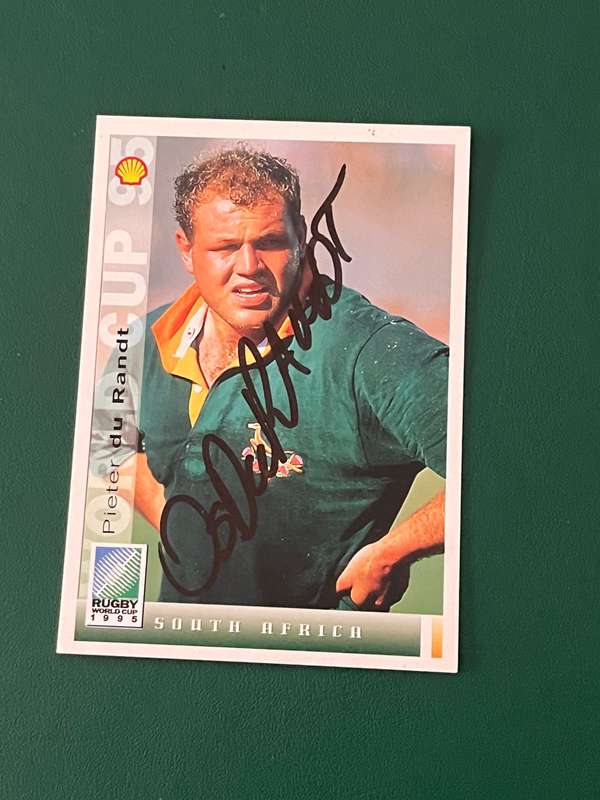 Rugby Card - *SIGNED* Os du Randt 1995 Sports Deck Rugby World Cup Card