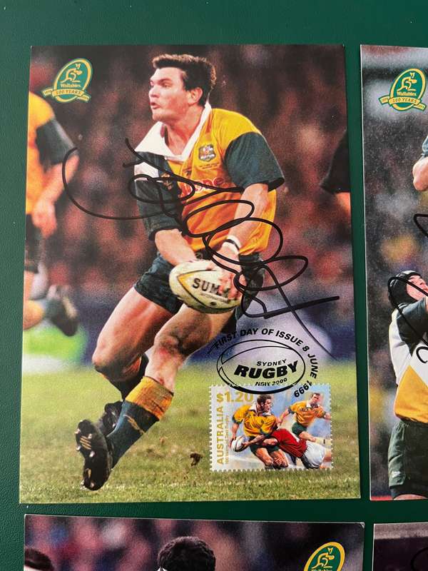 Rugby Cards - *SIGNED* 1999 4 * 100 Years of Test Rugby Maxi Cards