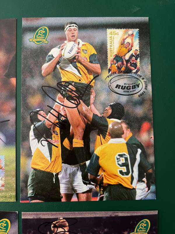 Rugby Cards - *SIGNED* 1999 4 * 100 Years of Test Rugby Maxi Cards