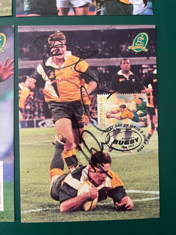 Rugby Cards - *SIGNED* 1999 4 * 100 Years of Test Rugby Maxi Cards
