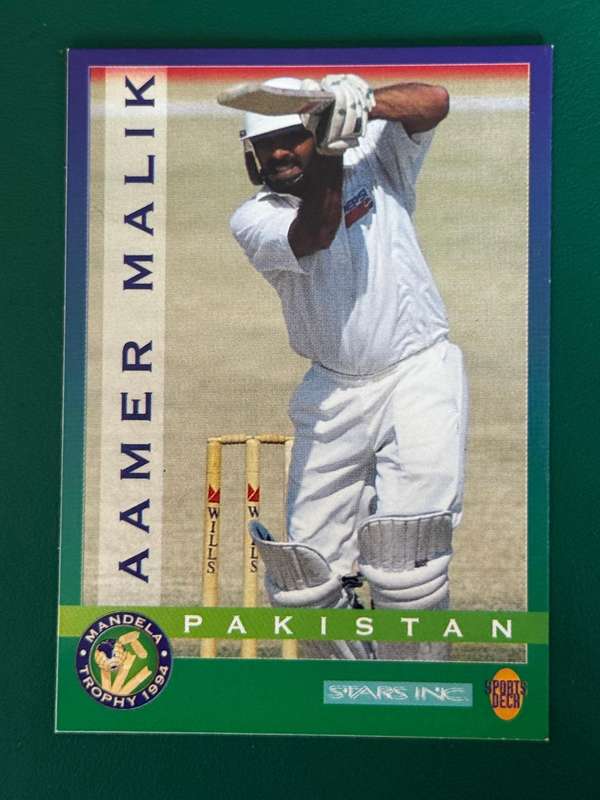 Cricket Card - Aamer Malik 1994 Sports Deck Cricket Card